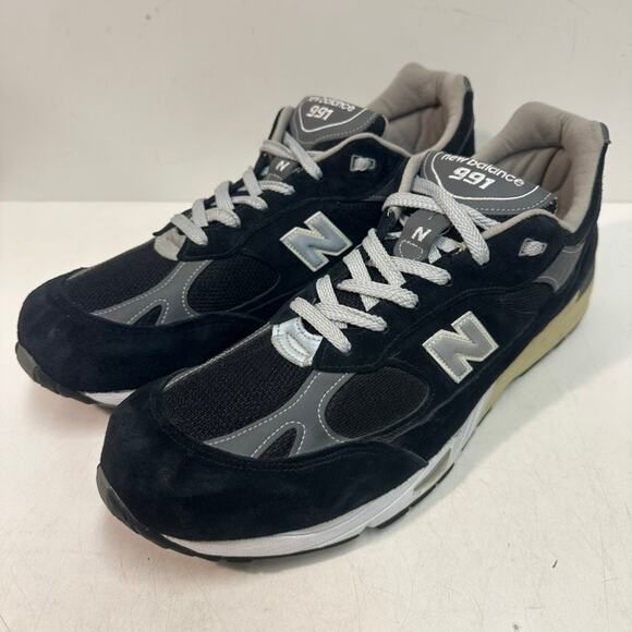 WORN TWICE New Balance 991 Black Nubuck Gray M991BK Made in USA EUC 16 Wide EE main image 6